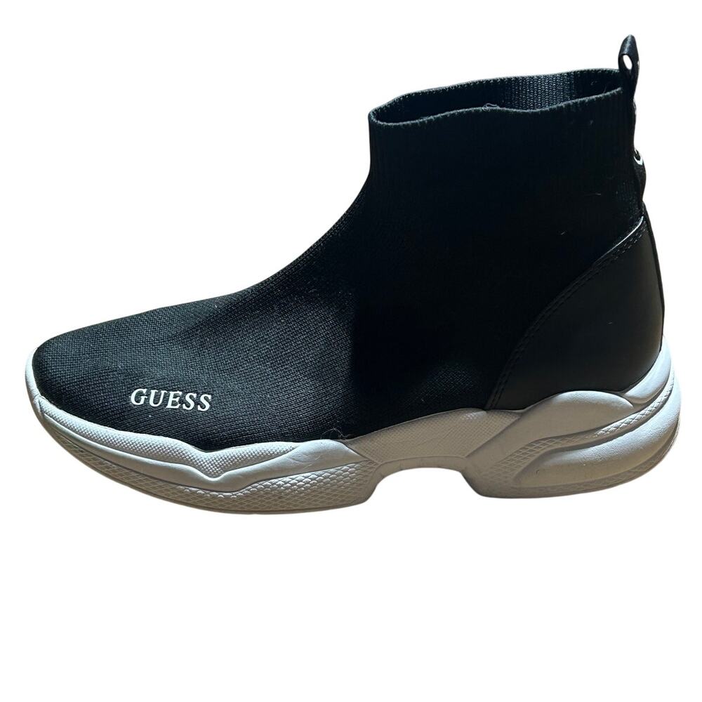 Guess black sock sneakers w/white sole size 8.5